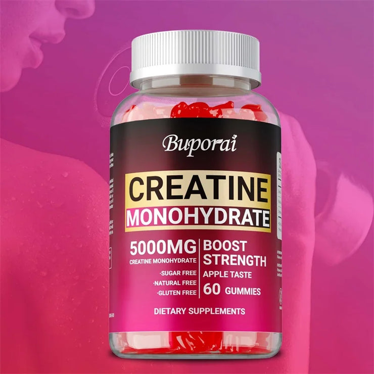 Creatine Monohydrate Gummies - Pre-Workout Creatine to Help Build Muscle, Enhance Energy and Performance