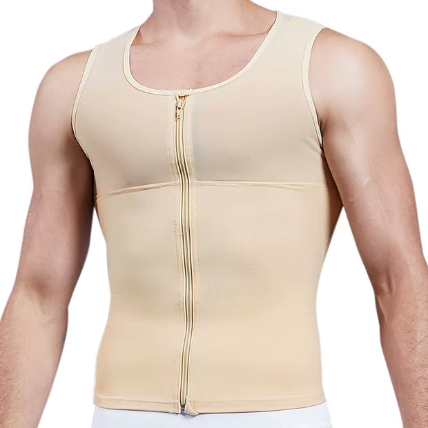 Mens Slimming Body Shaper Chest Compression Shirt Gynecomastia Moobs Undershirt Waist Trainer Belly Sweat Vest Workout Tank Tops