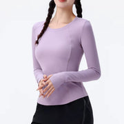 Slim Fit Yoga Shirt Women Long Sleeve Gym Top Breathable Athletic Tee Lightweight Quick Dry Running Shirt Autumn New