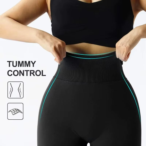 Seamless Knitted Leggings Women High Waist Sports Pants High Elastic Gym Workout Running Leggings Sexy Hip Liftting Leggings