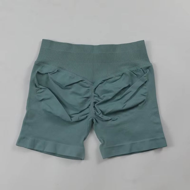 Impact Shorts Women Seamless Roll-Up Sports Shorts Hip Stretch Fitness Clothes Running Shorts Women'S Gym Impact Leggings