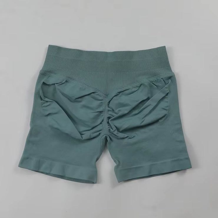 Impact Shorts Women Seamless Roll-Up Sports Shorts Hip Stretch Fitness Clothes Running Shorts Women'S Gym Impact Leggings