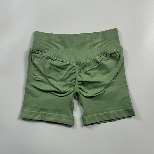 Impact Shorts Women Seamless Roll-Up Sports Shorts Hip Stretch Fitness Clothes Running Shorts Women'S Gym Impact Leggings