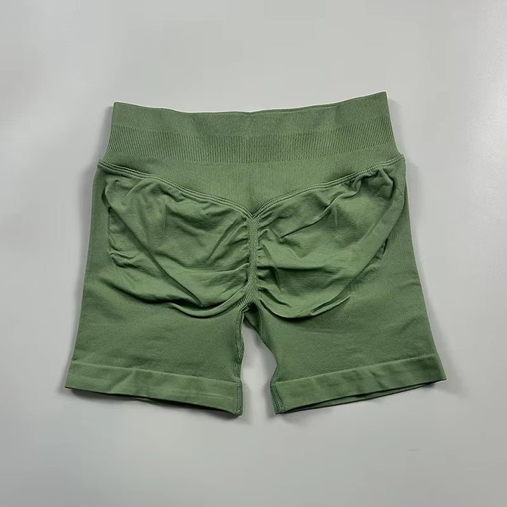 Impact Shorts Women Seamless Roll-Up Sports Shorts Hip Stretch Fitness Clothes Running Shorts Women'S Gym Impact Leggings