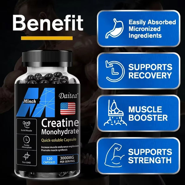 Creatine 3000 Mg Monohydrate - Strength, Muscle, Performance Keto-Friendly Adult Nutritional Supplement
