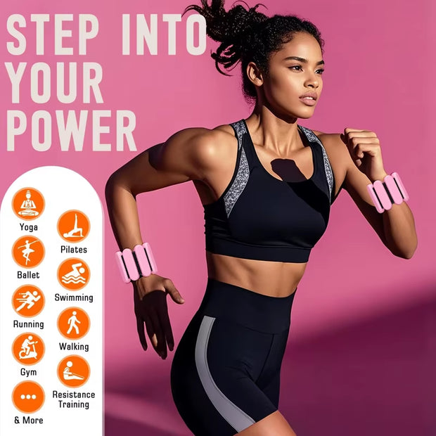 1Pair Ankle Weights for Women,2 Lbs/4 Lbs Adjustable Wrist Arm Weights for Women & Men Yoga Training Walking Jogging Aerobics