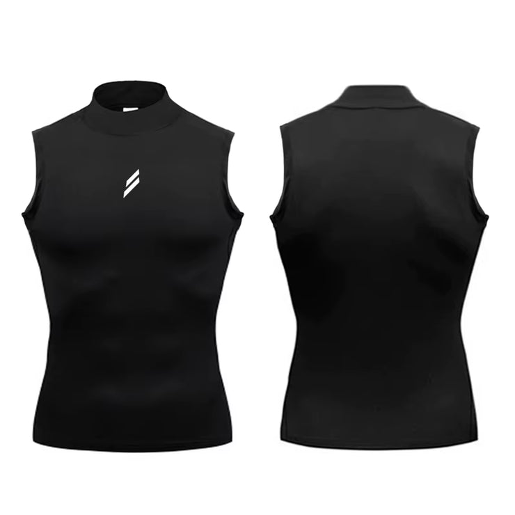 Compression Shirt Summer Men Gym Tank Tops Muscle Fitness Clothing Turtleneck Sport Sleeveless T Shirt Bodybuilding Running Vest