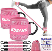 KUZARO Resistance Bands Set with Ankle Straps, Legs and Glutes Workout Equipment
