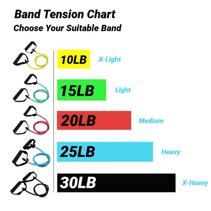 Resistance Bands with Handles Exercise Workout for Men Women Strength Training Equipment at Home 5 Levels Tube Band Pull Rope