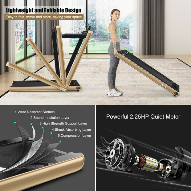 Folding Treadmill Electric 1-12KM/H with Bluetooth