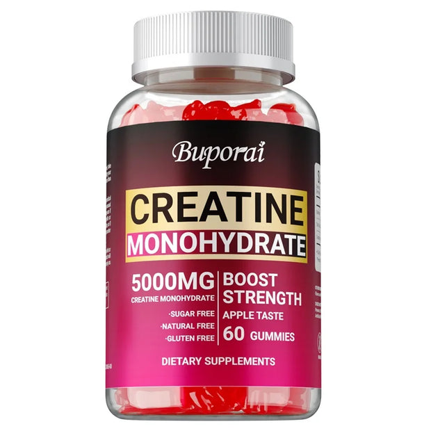 Creatine Monohydrate Gummies - Pre-Workout Creatine to Help Build Muscle, Enhance Energy and Performance