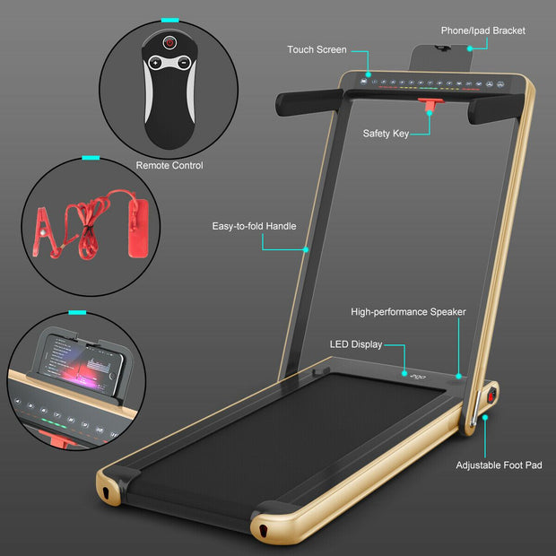 Folding Treadmill Electric 1-12KM/H with Bluetooth