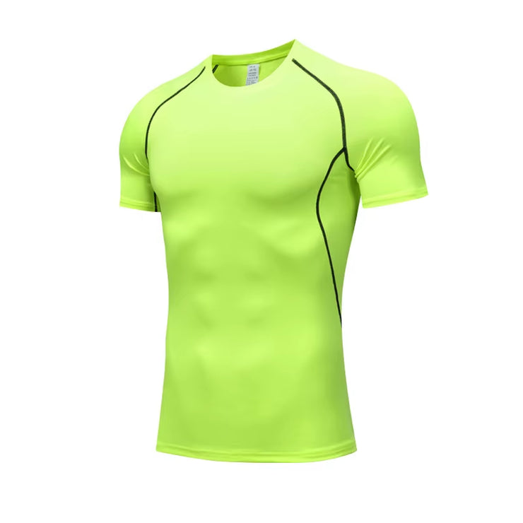 Men Short Sleeve T-Shirt Quick Dry Compression Shirts Fitness Gym T-Shirts Sport Bodybuilding Shirt Running Football Tee Shirts