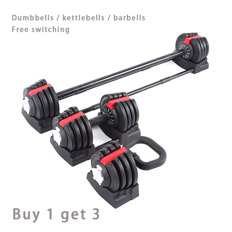 Adjustable Switch Free Dumbbell to Kettlebell and Barbell Professional Strength Training Fitness Equipment