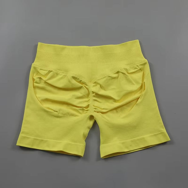 Impact Shorts Women Seamless Roll-Up Sports Shorts Hip Stretch Fitness Clothes Running Shorts Women'S Gym Impact Leggings