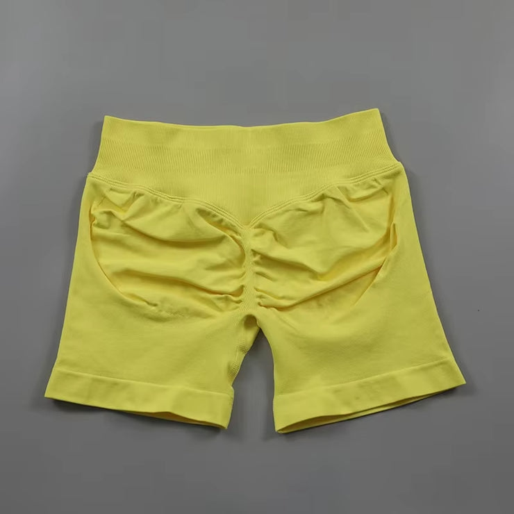 Impact Shorts Women Seamless Roll-Up Sports Shorts Hip Stretch Fitness Clothes Running Shorts Women'S Gym Impact Leggings