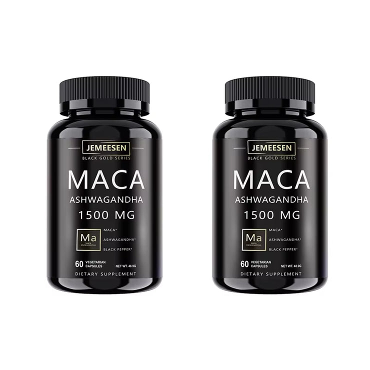 Organic Maca Root Powder Capsules 1500Mg Containing Maca Root Extract,Ashwagandha,Black Pepper, Supplements for Men