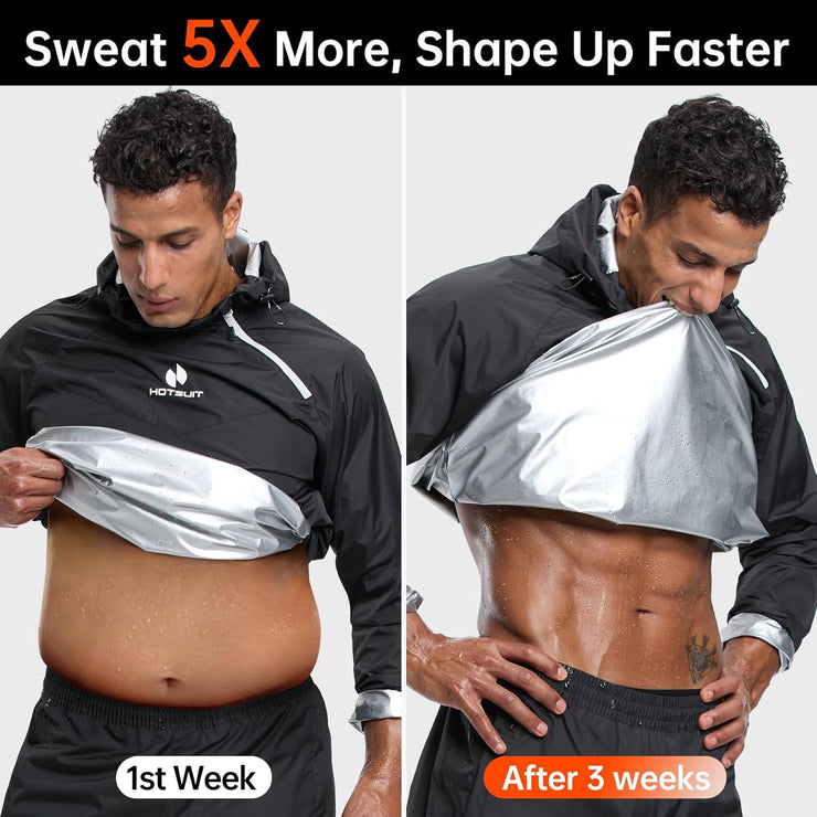 Sauna Suit for Men Sweat Sauna Jacket Pant Gym Workout Sweat Suits