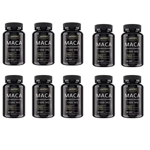 Organic Maca Root Powder Capsules 1500Mg Containing Maca Root Extract,Ashwagandha,Black Pepper, Supplements for Men