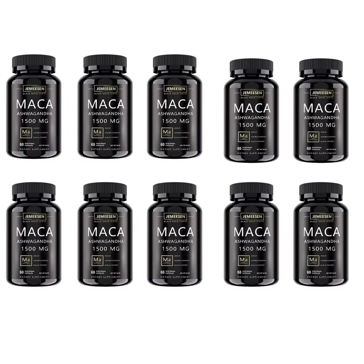 Organic Maca Root Powder Capsules 1500Mg Containing Maca Root Extract,Ashwagandha,Black Pepper, Supplements for Men