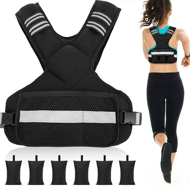 Adjustable Weighted Vest 4-10Lb Cradle Vest with 6 Weights & Large Pocket for Home Workouts, Running, Walking Strength Training