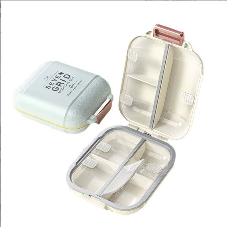 Weekly 7 Grids Pill Box Medicine Organizer Storage Box Container Portable Pill Case Portable Travel Pillboxes Tablets Holder