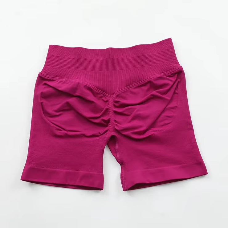 Impact Shorts Women Seamless Roll-Up Sports Shorts Hip Stretch Fitness Clothes Running Shorts Women'S Gym Impact Leggings