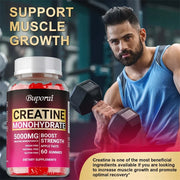 Creatine Monohydrate Gummies - Pre-Workout Creatine to Help Build Muscle, Enhance Energy and Performance