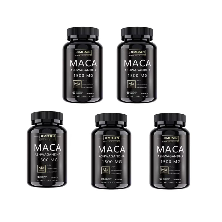 Organic Maca Root Powder Capsules 1500Mg Containing Maca Root Extract,Ashwagandha,Black Pepper, Supplements for Men