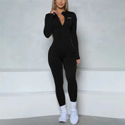 Women Bum Women Long Sleeve Zipper Jumpsuit One-Piece Zipper Yoga Set Gym Push up Workout Clothes Fitness Bodysuit Sportswear