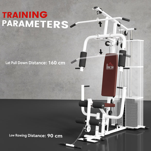 Multifunction Home Gym Weight Training Workout Station White