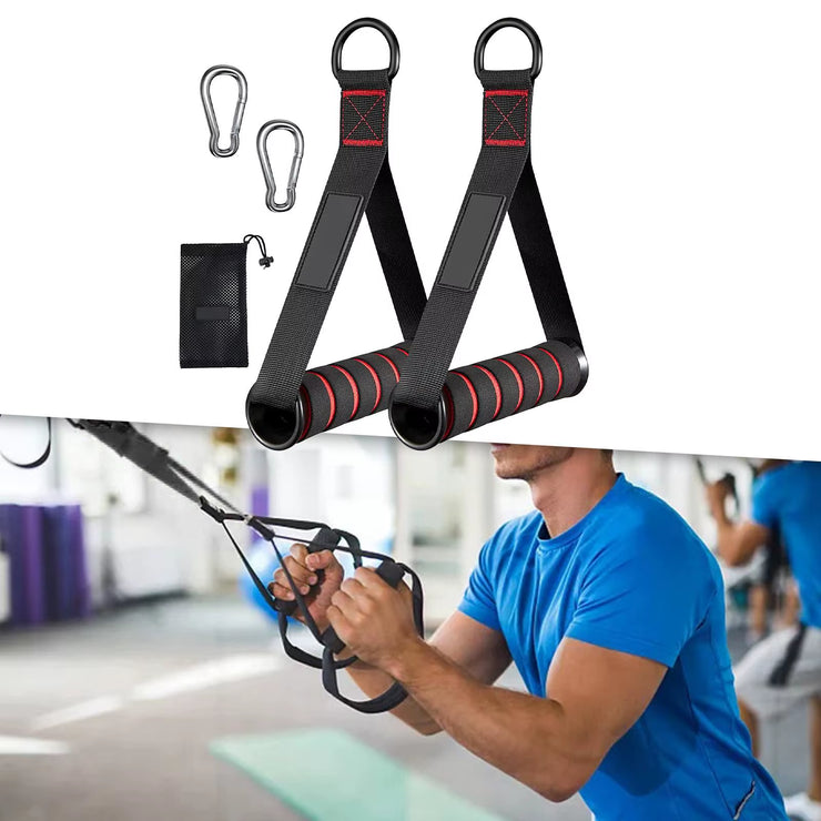 D-Ring Metal Gym Handles Grip Workout Heavy Duty Cable Machine Handle with Hook Fitness Equipment for Exercise Bands