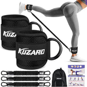 KUZARO Resistance Bands Set with Ankle Straps, Legs and Glutes Workout Equipment