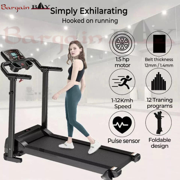 Treadmill Electric Jogging Running Machine Motorised Folding Machine Home Gym UK