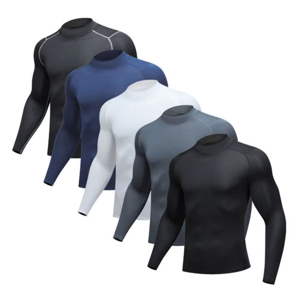 Men Compression Running T-Shirt Fitness Tight Long Sleeve Sport Shirts Training Jogging Tops Gym Sportswear Quick Dryer T-Shirt
