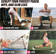 KUZARO Resistance Bands Set with Ankle Straps, Legs and Glutes Workout Equipment