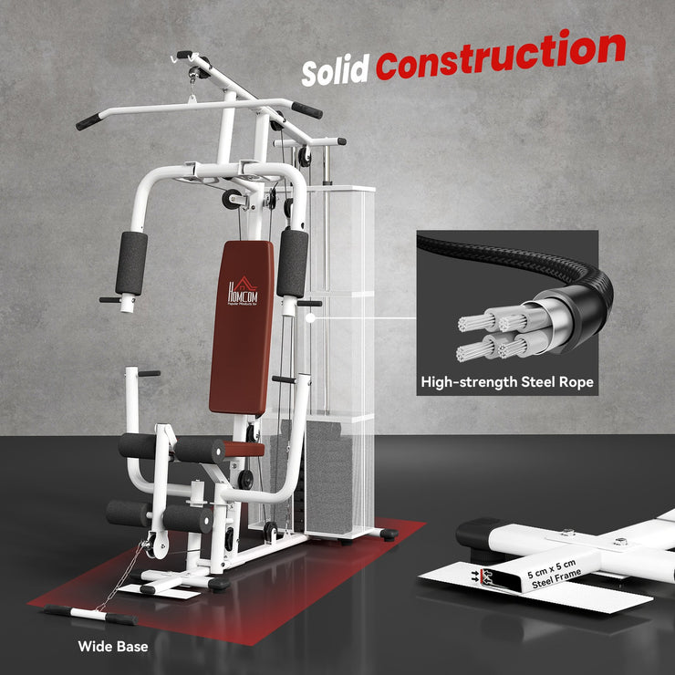 Multifunction Home Gym Weight Training Workout Station White